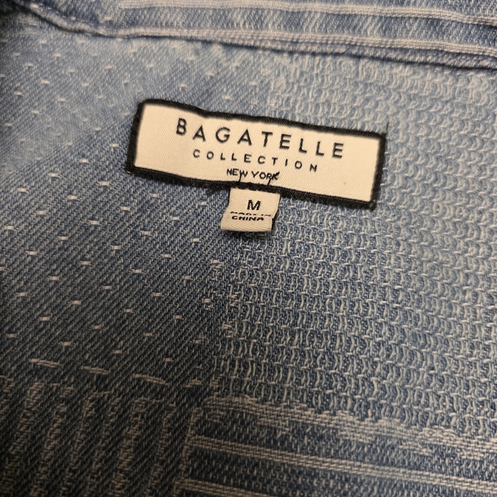 Bagatelle Collection New York Denim Embroidered Patchwork Shacket Baggy Size M - Picture 11 of 13